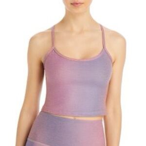Beyond Yoga SoftMark Slim Racerback Cropped Tank Pink Purple Extra Small XS